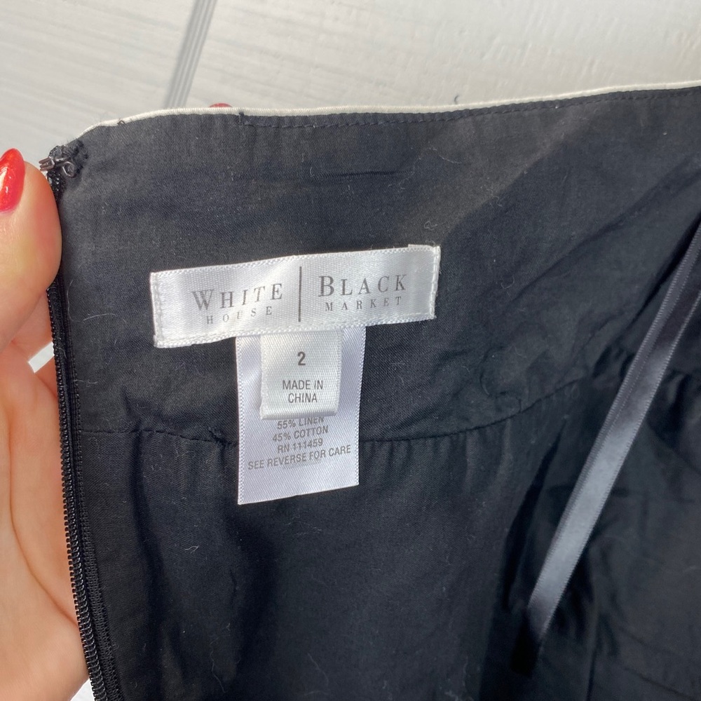 White House Black Market Floral Embroidered V-neck Halter Tie Top A-line Dress 2 - Picture 6 of 7